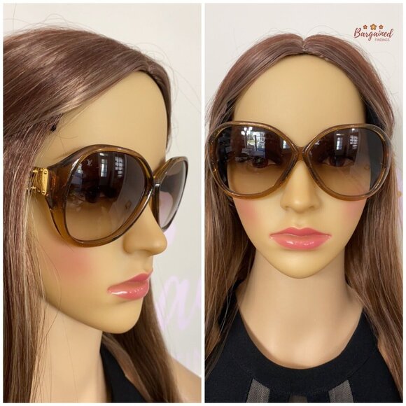 Auth LOUIS VUITTON Honey Speckling Acetate Frame Oversized Soupcon GM Sunglasses - Picture 4 of 12